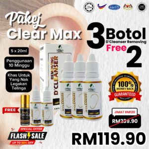Clear Max - 3 Botol Free 2 + Freegift Kasturi Kijang